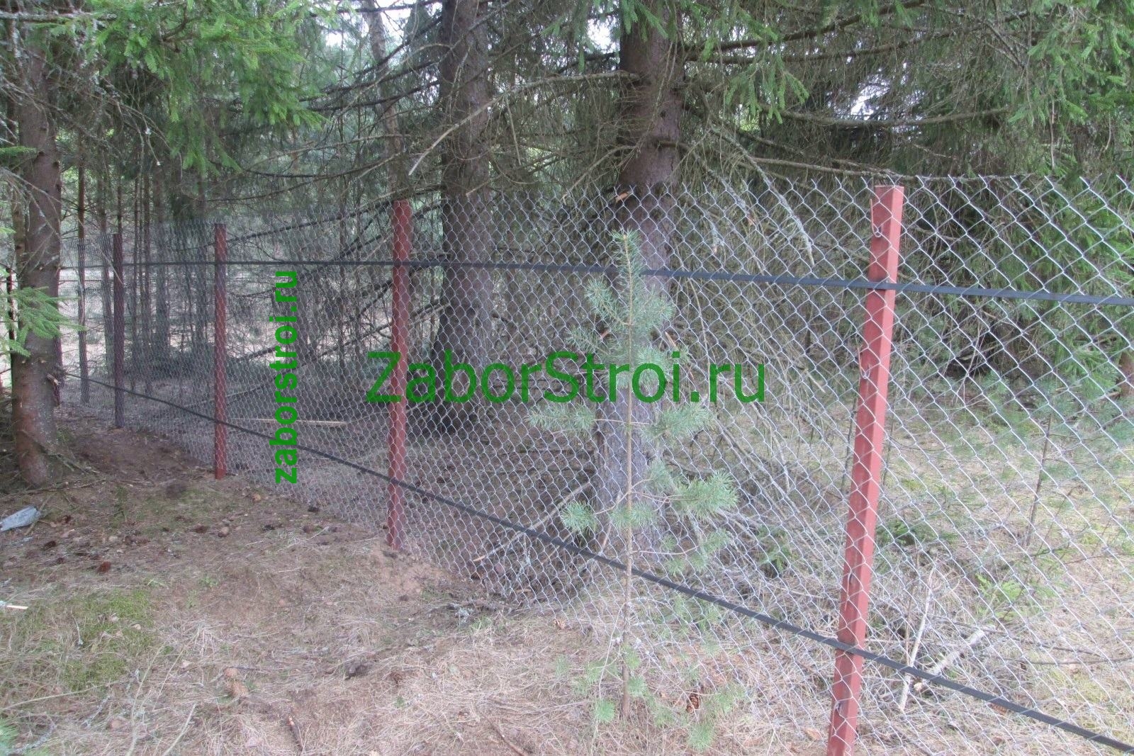 Заборы из сетки рабица в натяг с протяжкой арматуры под ключ с установкой 150 метров